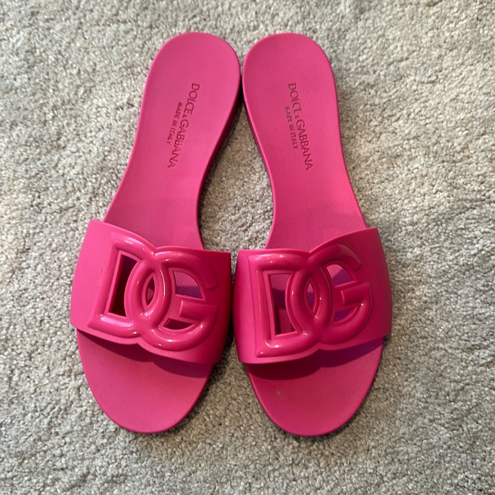 Dolce & Gabbana hot pink Slide Sandals